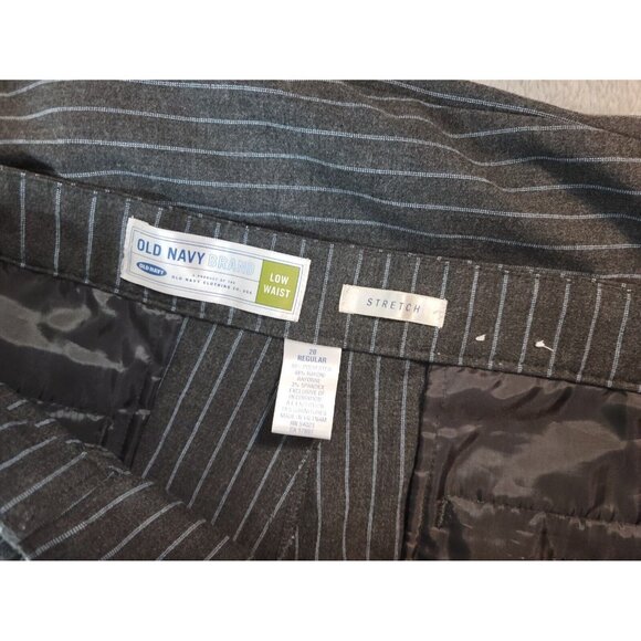 Old Navy Womens Pants 20 Regular Low Waist Wide Leg Gray Stripe STR203XE - Picture 7 of 8